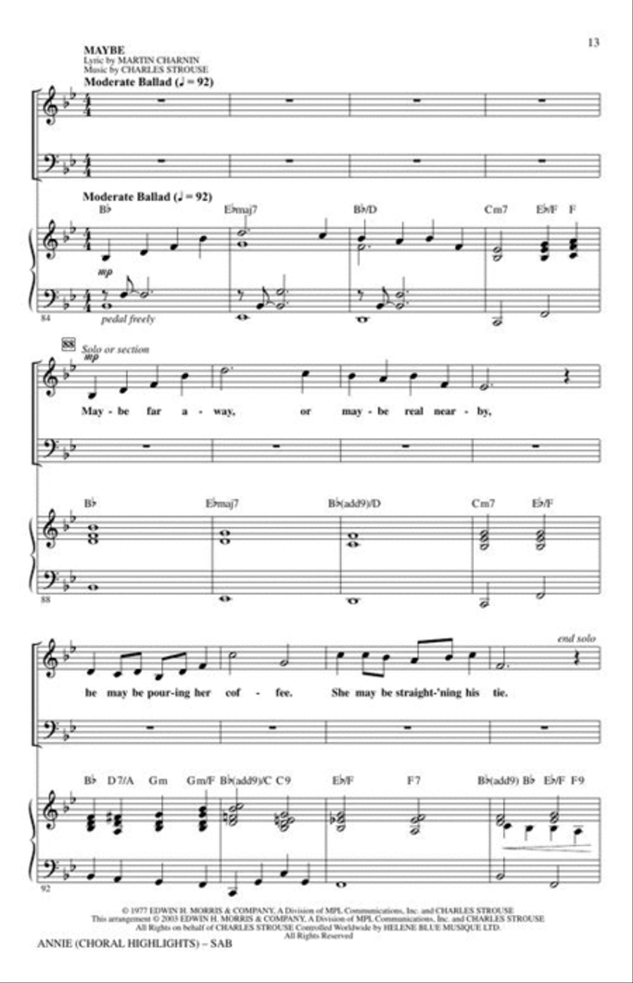 Annie (Choral Highlights) 3-Part scores gallery preview page 5