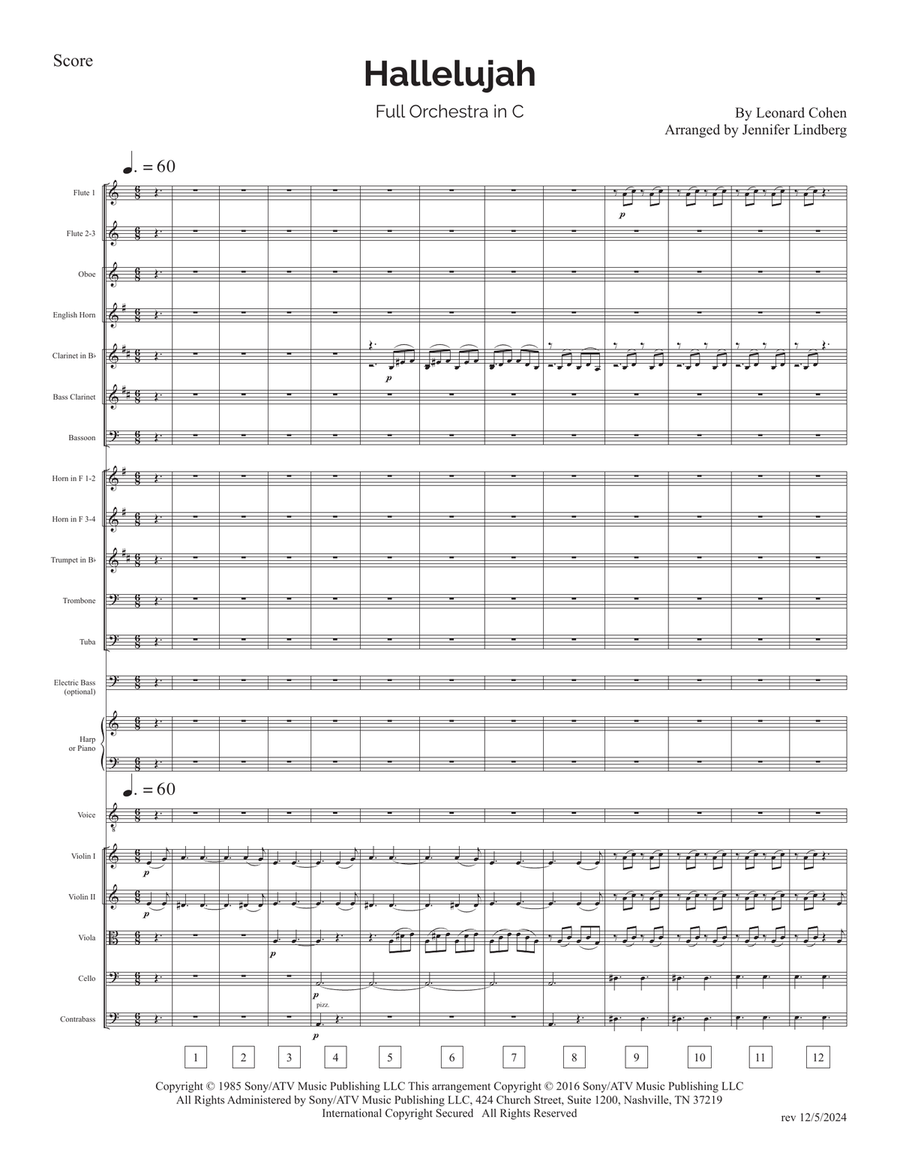 Hallelujah Full Orchestra scores gallery preview page 1