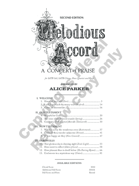 Melodious Accord: A Concert of Praise (Additional Full Score)