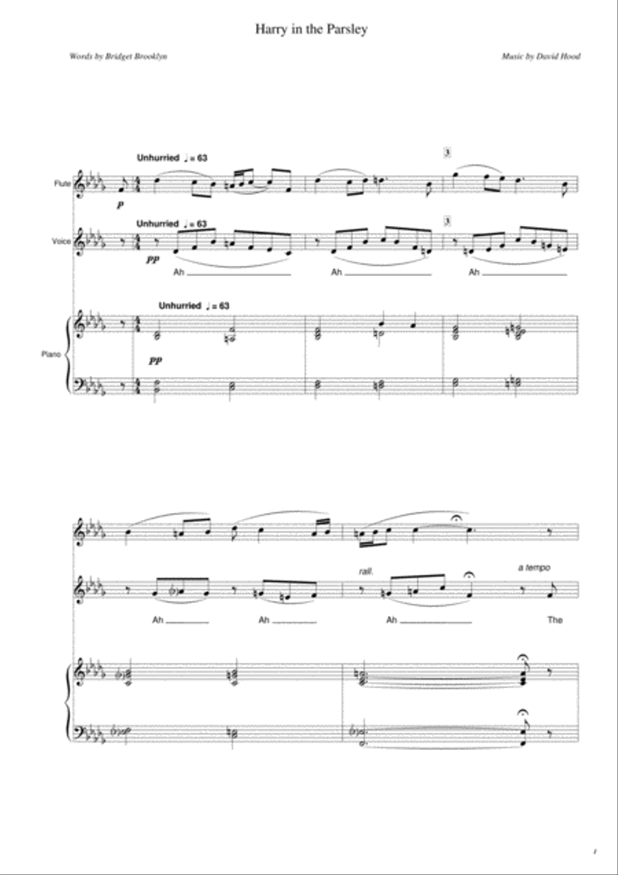 Harry in the Parsley Harry in the Parsley Flute scores gallery preview page 1