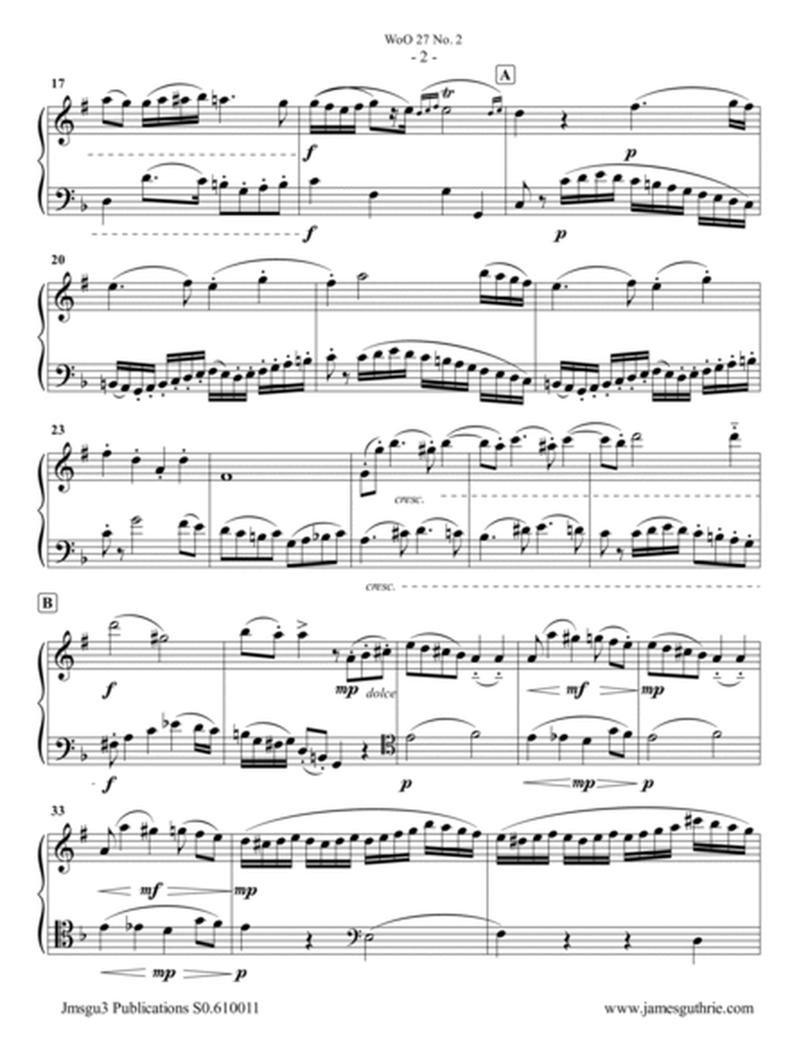 Beethoven: Duet WoO 27 No. 2 for Tenor Sax & Cello image number null
