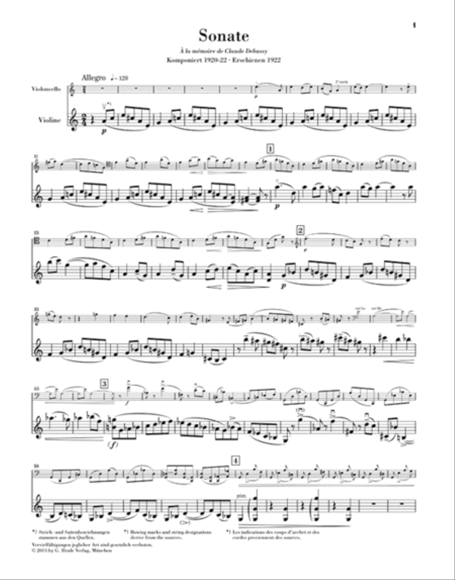 Sonata for Violin and Violoncello Cello scores gallery preview page 2