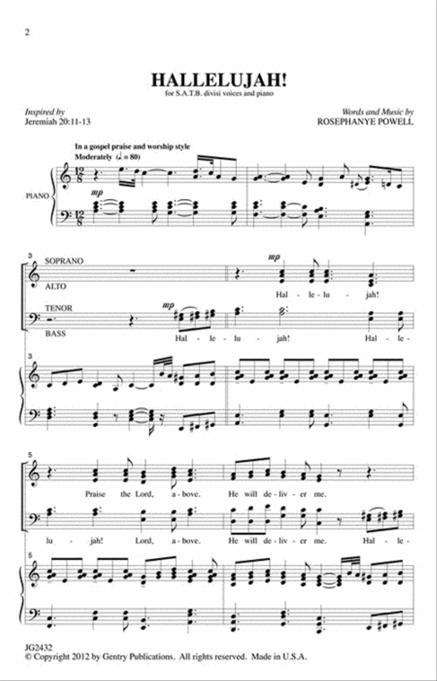 Hallelujah 4-Part scores gallery preview page 2