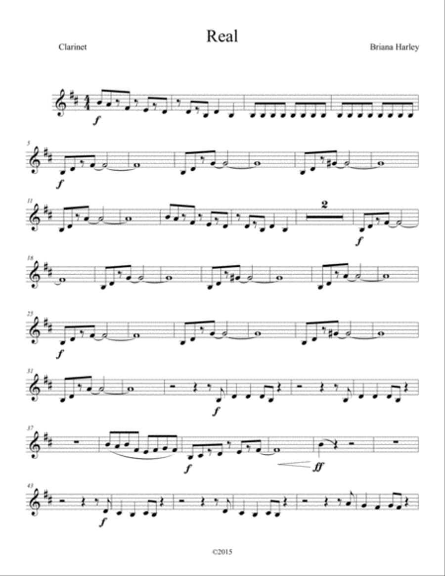 Real - Clarinet Real - Clarinet Concert Band scores gallery preview page 1
