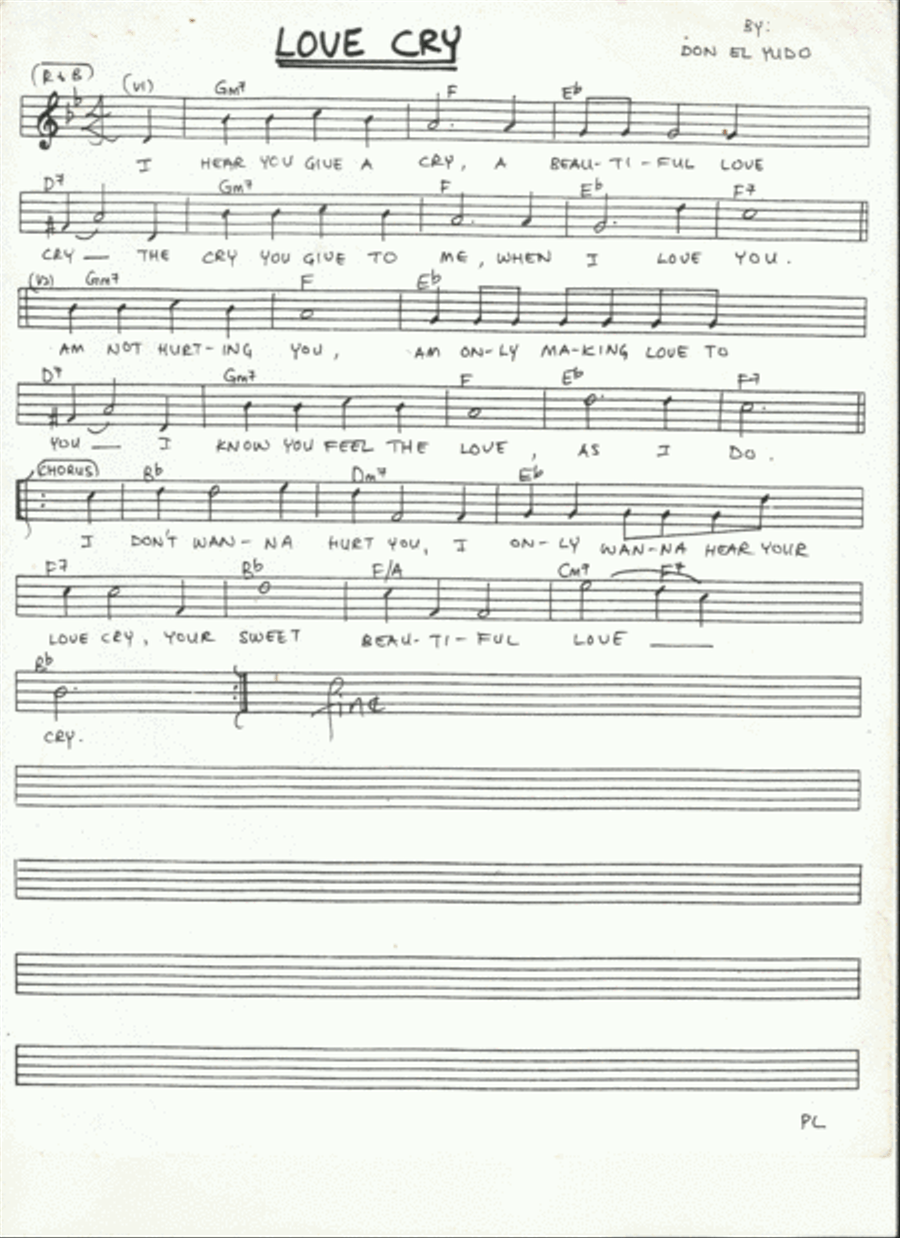 Love Cry Love Cry Piano, Vocal, Guitar scores gallery preview page 1