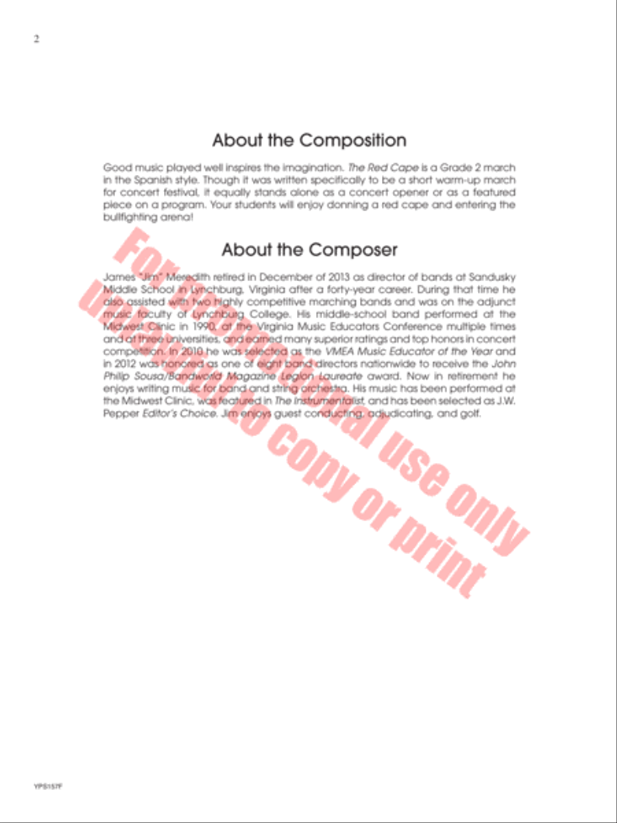 The Red Cape Concert Band scores gallery preview page 3