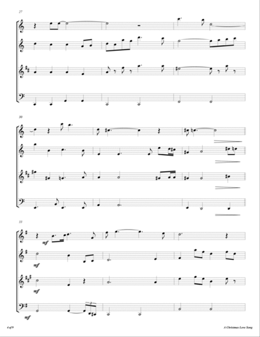 A Christmas Love Song Woodwind Quartet scores gallery preview page 5