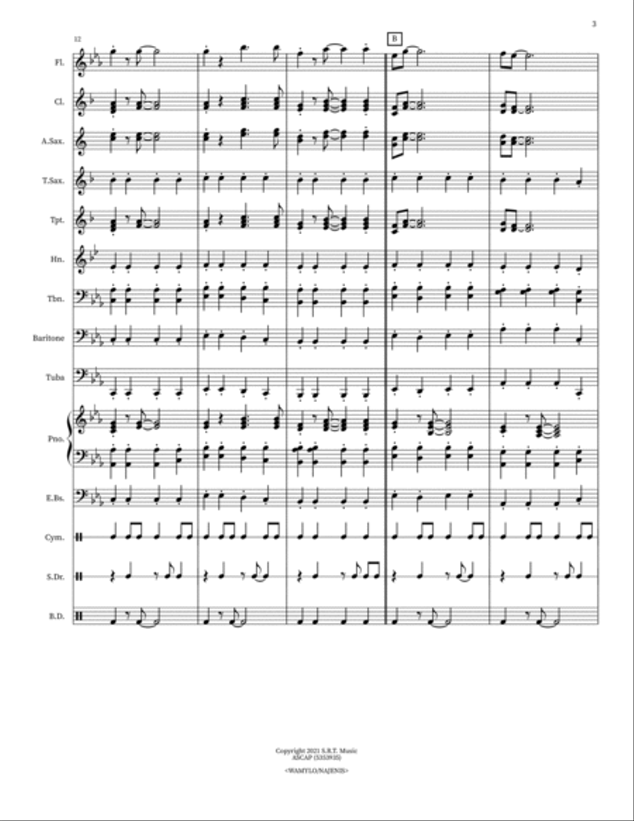 Just the Blues Concert Band scores gallery preview page 3