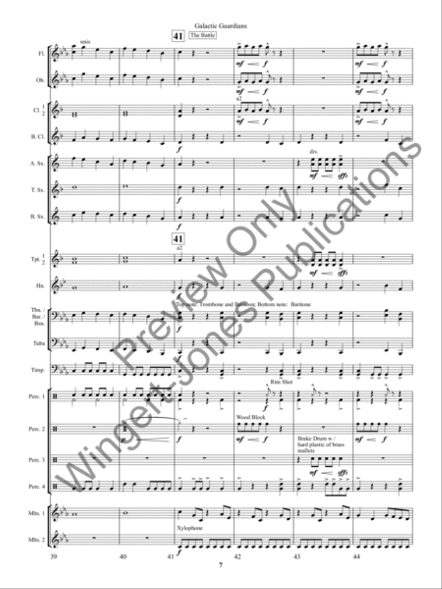 Galactic Guardians Concert Band scores gallery preview page 11
