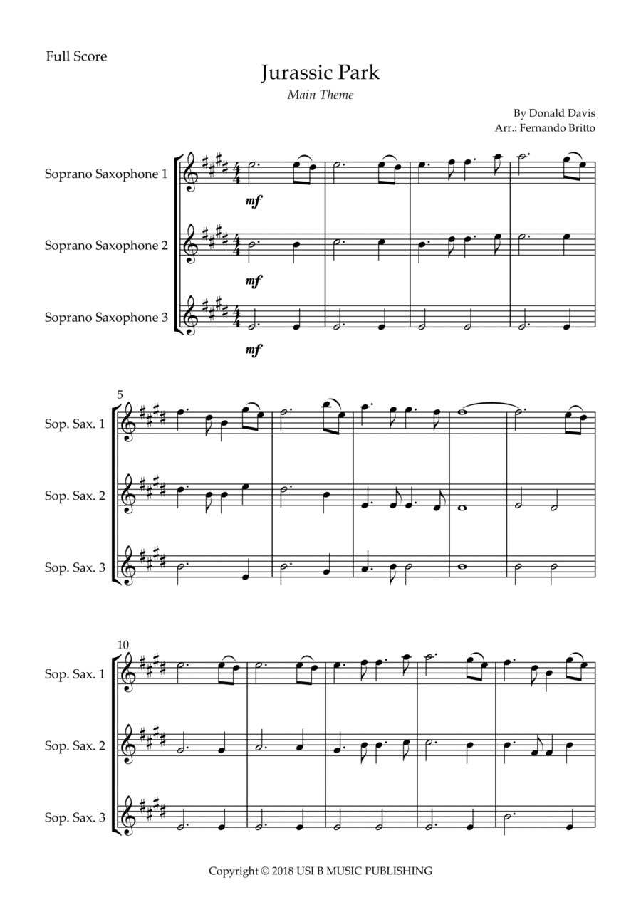 Jurassic Park Iii Woodwind Trio scores gallery preview page 1