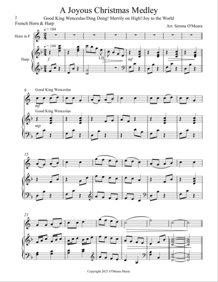 A Joyous Christmas Medley, Duet for French Horn & Harp image number null