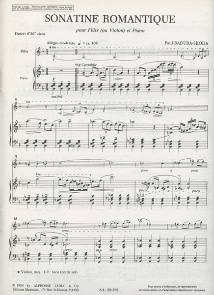 Sonatine Romantique (flute & Piano)