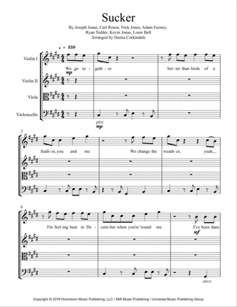 Sucker String Quartet scores gallery preview page 1