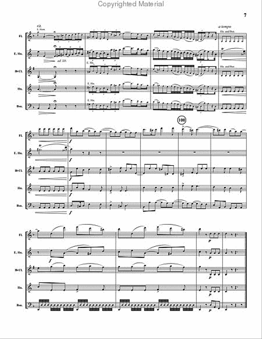 Adagio for English Horn Woodwind Quintet scores gallery preview page 8