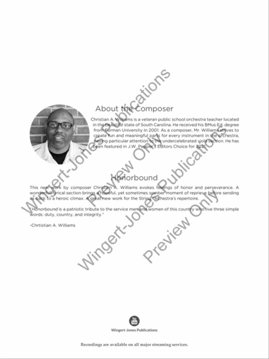 Honorbound Honorbound String Orchestra scores gallery preview page 3