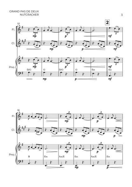 GRAND PAS DE DEUX - NUTCRACKER - WIND PIANO TRIO (FLUTE, CLARINET & PIANO) image number null