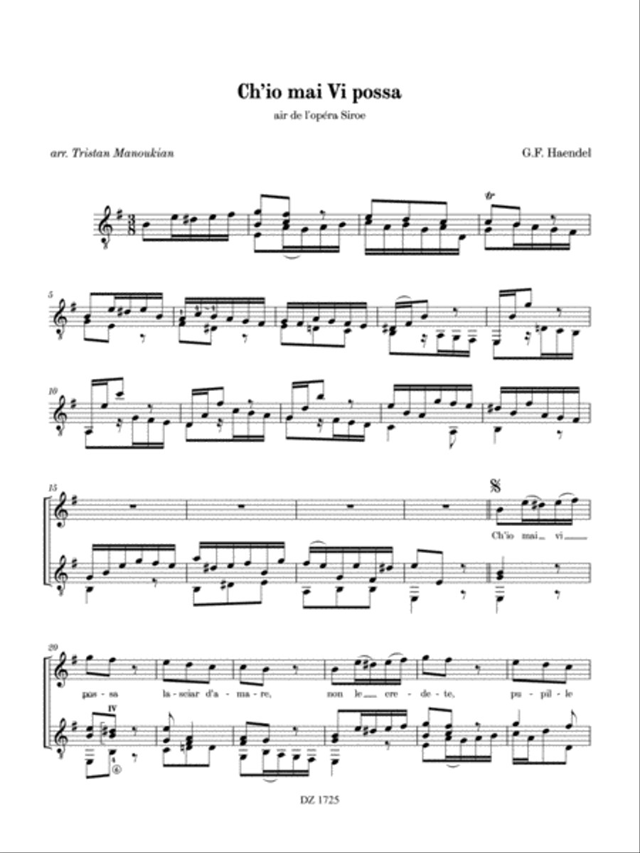 Ch’io mai Vi possa / Rejoice Classical Guitar scores gallery preview page 4
