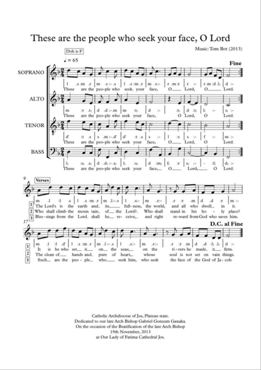 These are the people who seek your face oh Lord Choir scores gallery preview page 1