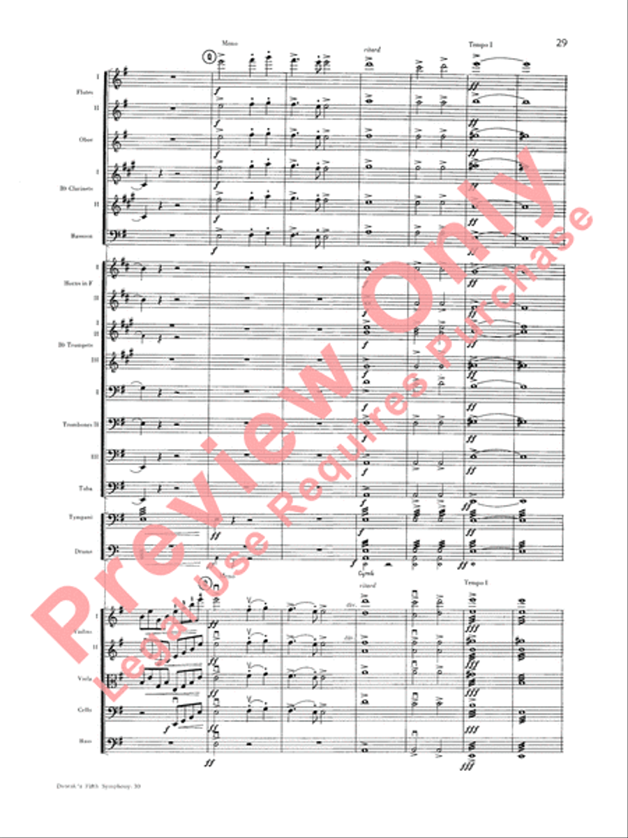 Dvorák's Fifth Symphony (New World, Fourth Movement) Full Orchestra scores gallery preview page 30