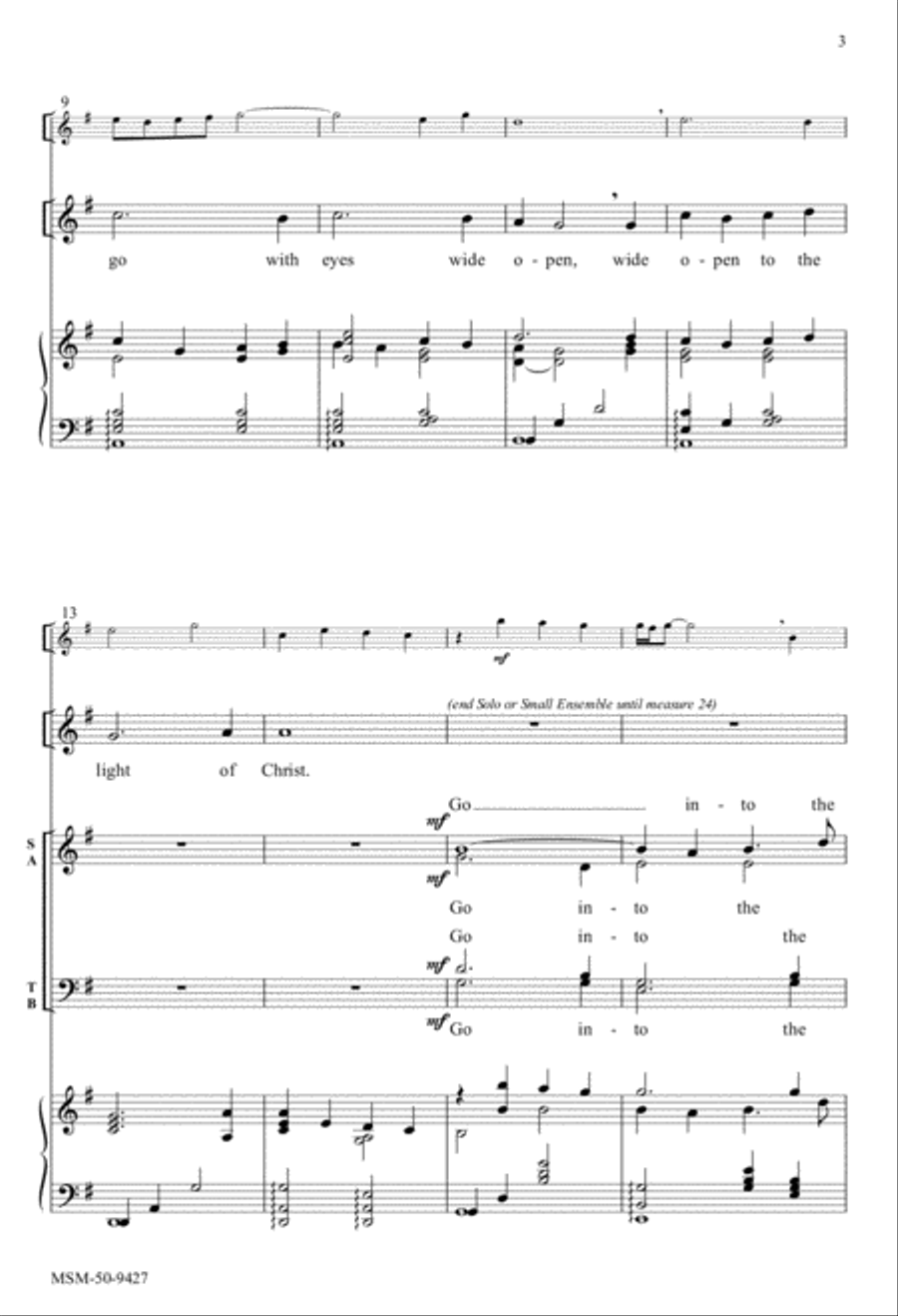Go Into the World Go Into the World 4-Part scores gallery preview page 3