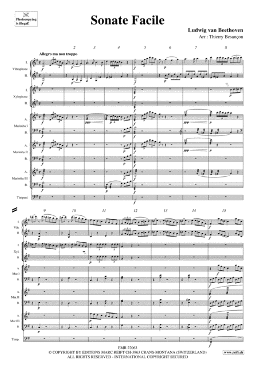 Sonate Facile Percussion Ensemble scores gallery preview page 3