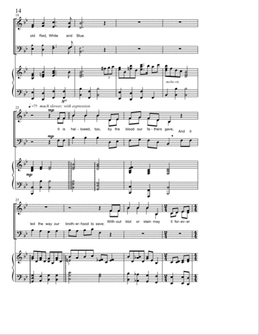 The Old Red White And Blue 4-Part scores gallery preview page 3