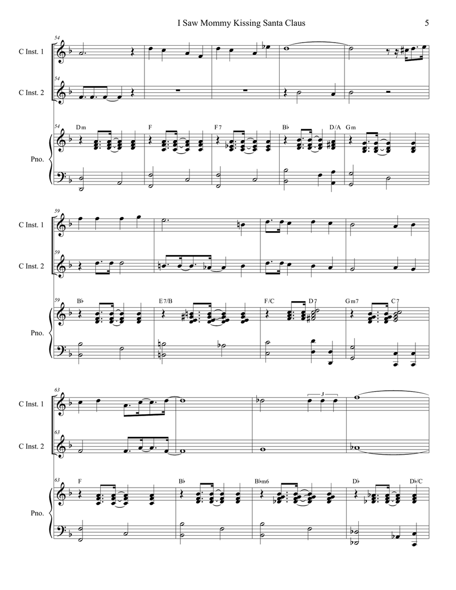 I Saw Mommy Kissing Santa Claus Flute scores gallery preview page 5