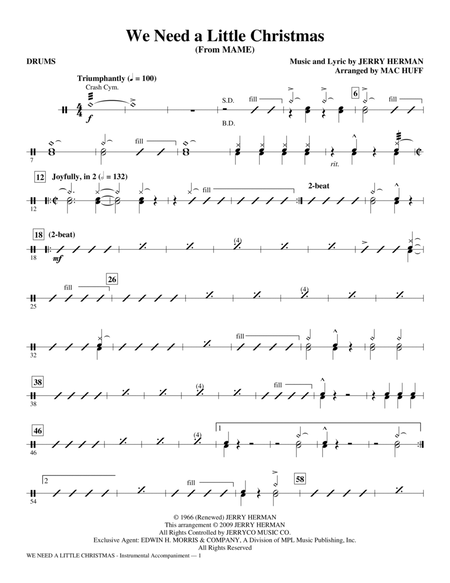 We Need A Little Christmas (from Mame) (arr. Mac Huff) - Drums