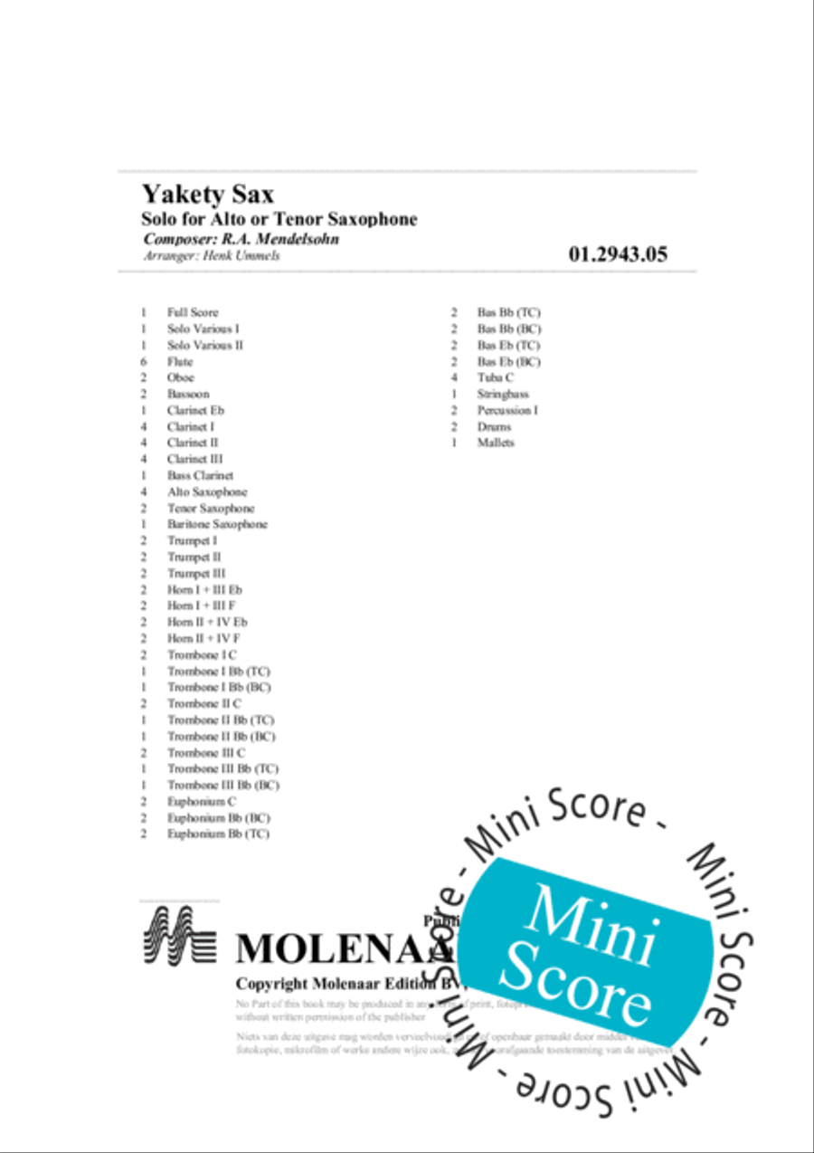 Yakety Sax Concert Band scores gallery preview page 5