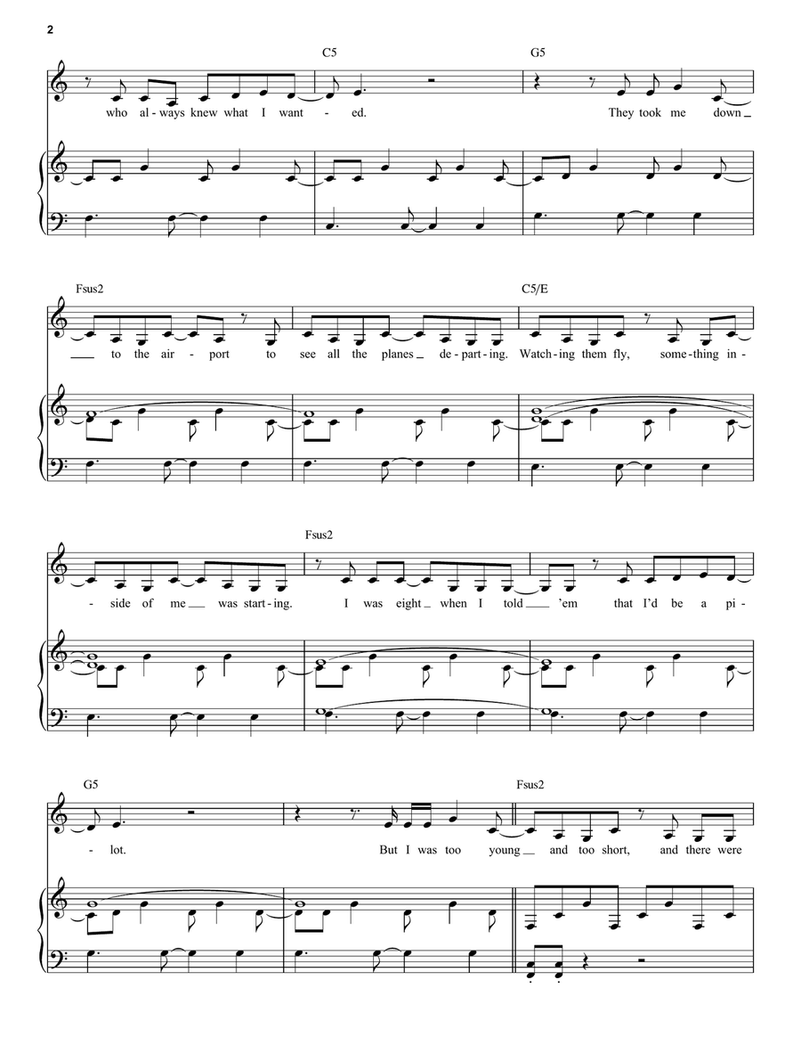 Me And The Sky (from Come from Away) Piano, Vocal scores gallery preview page 2
