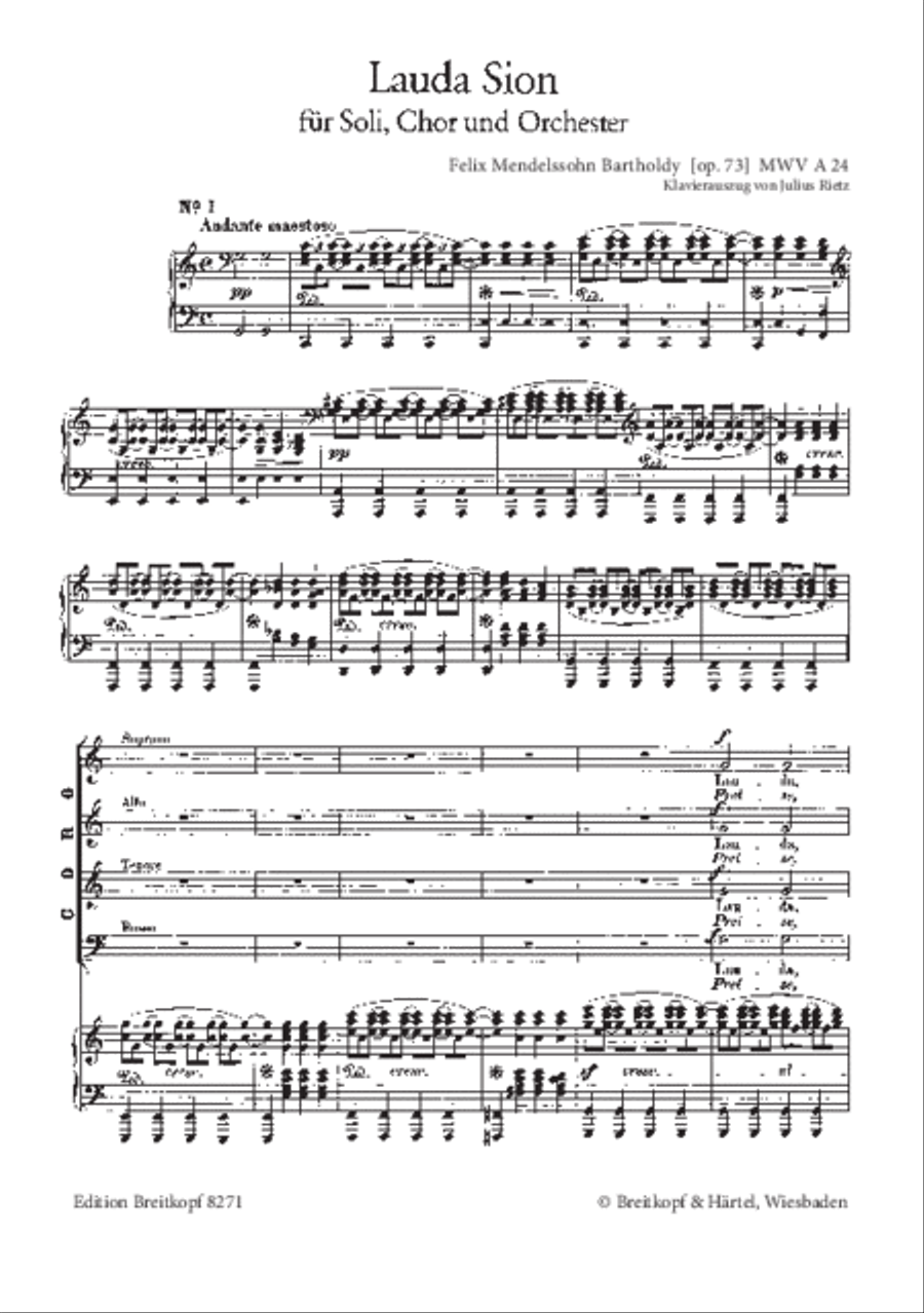 Lauda Sion [Op. 73] MWV A 24 4-Part scores gallery preview page 2