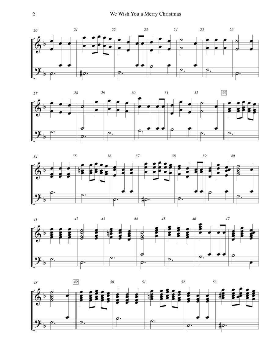 We Wish You a Merry Christmas - for 3-octave handbell choir 3-Octaves scores gallery preview page 2