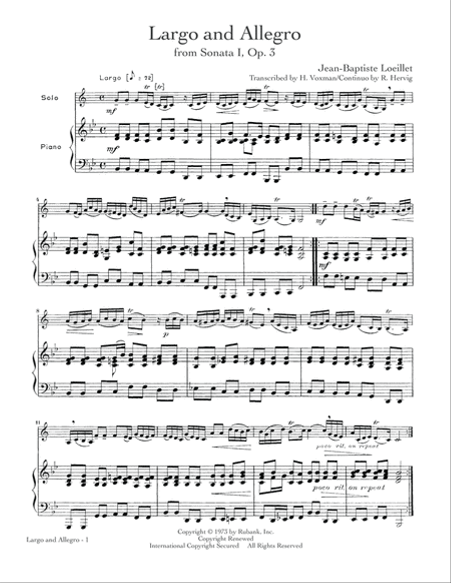 Largo And Allegro School and Community scores gallery preview page 1