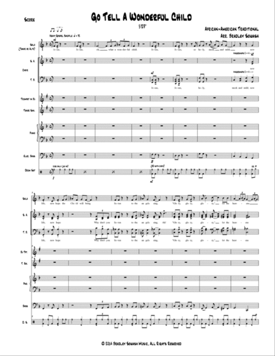 Go Tell A Wonderful Child - Choir and Quintet 4-Part scores gallery preview page 2