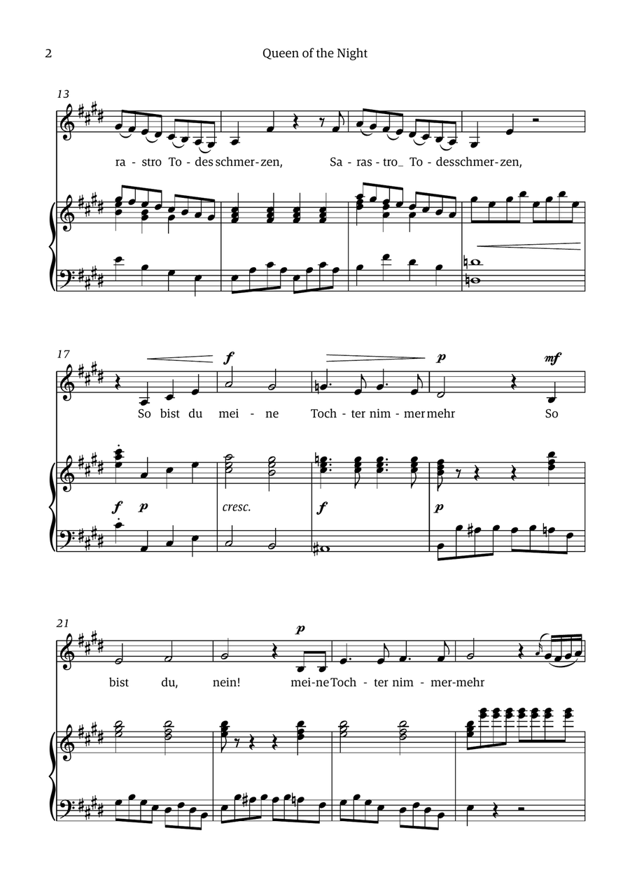 Queen of the Night (aria) - for ALTO in C# minor Chamber Music scores gallery preview page 2