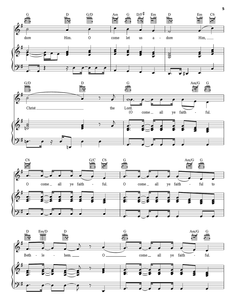 O Come, All Ye Faithful O Come, All Ye Faithful A Cappella scores gallery preview page 5