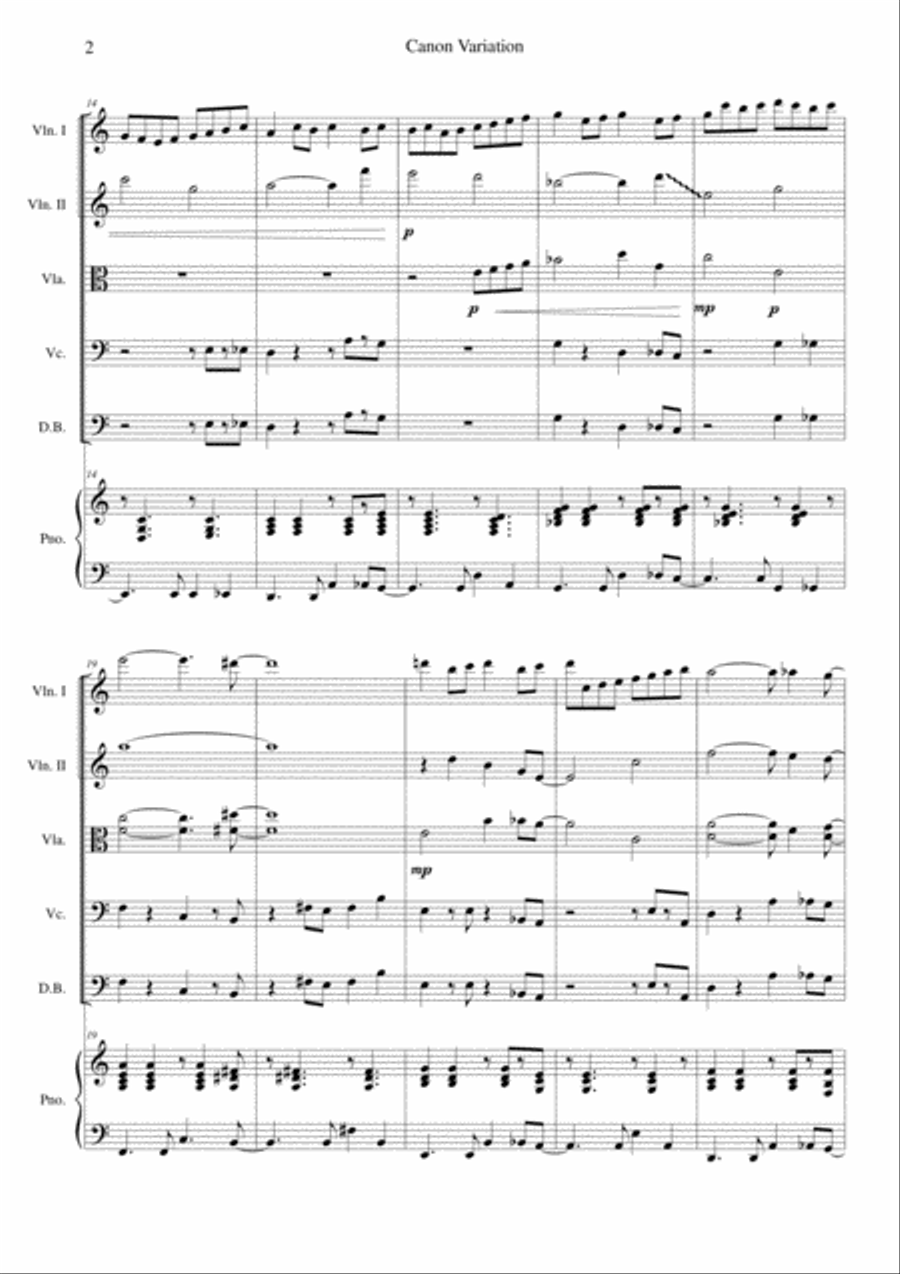Canon Variation (Jazz Version) Chamber Music scores gallery preview page 2