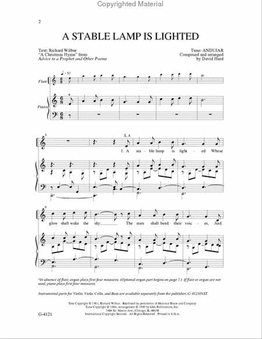 A Stable Lamp is Lighted 4-Part scores gallery preview page 2