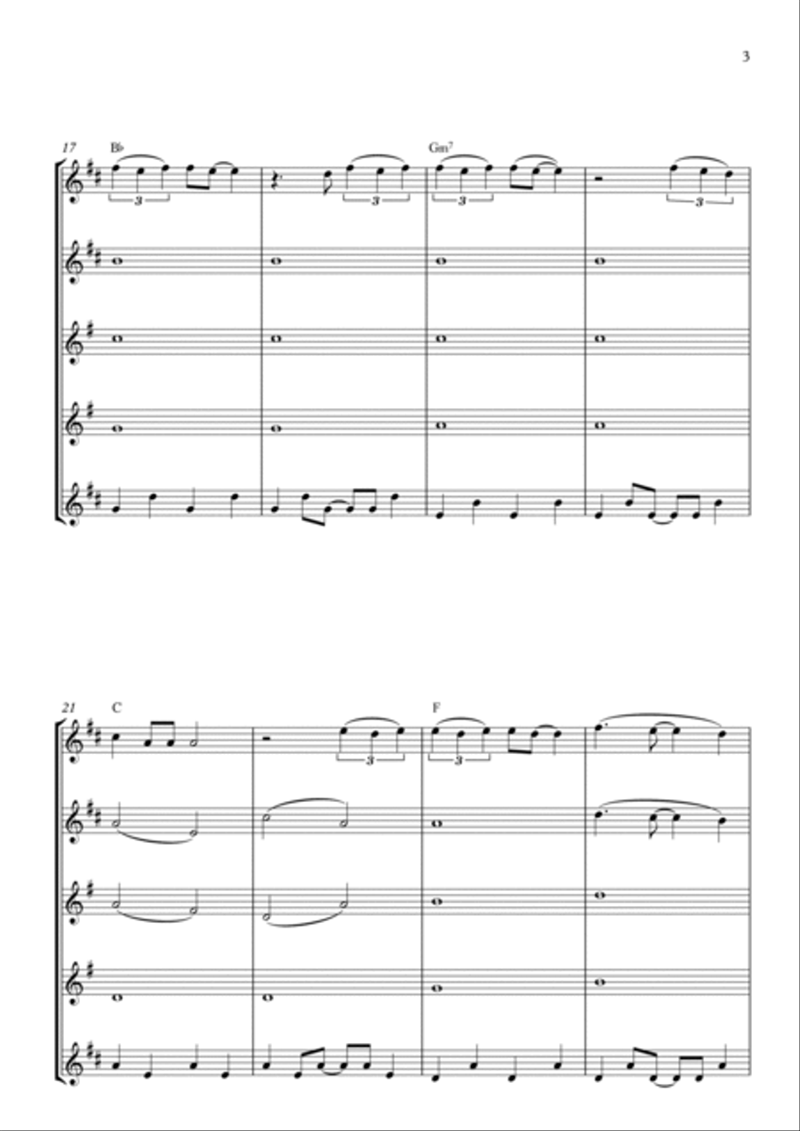 As It Was Saxophone Quintet scores gallery preview page 3