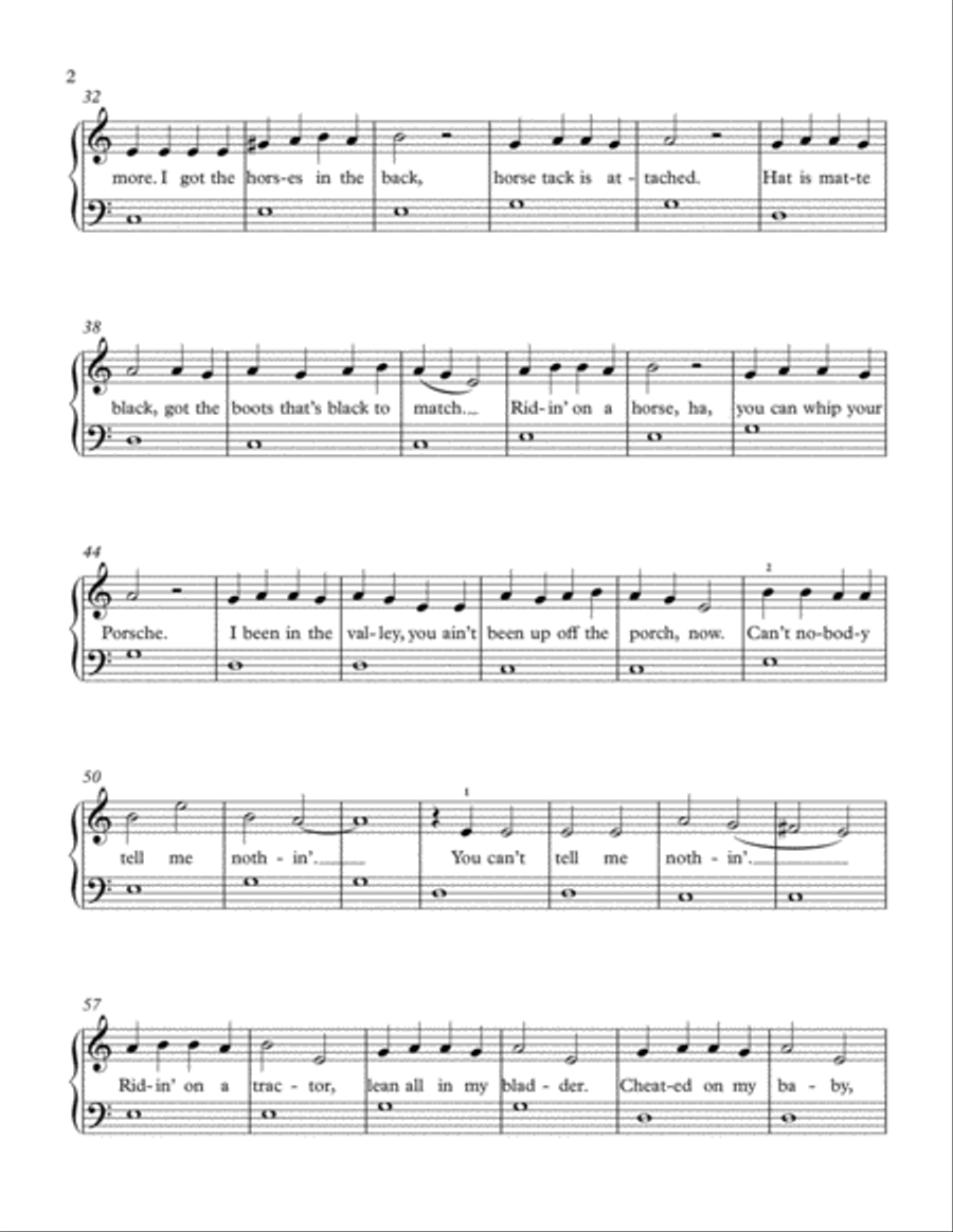 Old Town Road (remix) Old Town Road (remix) Easy Piano scores gallery preview page 2