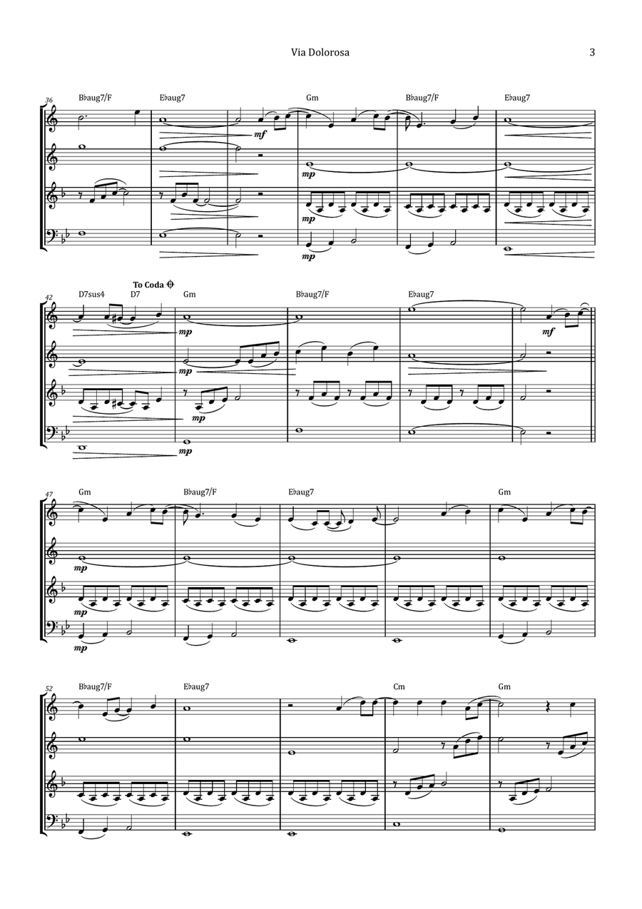 Via Dolorosa Brass Quartet scores gallery preview page 3