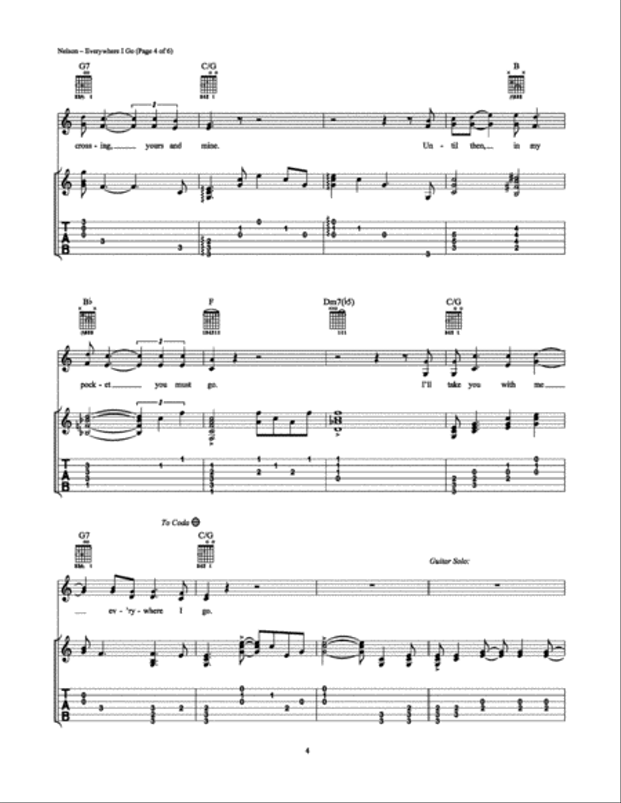 Everywhere I Go Electric Guitar scores gallery preview page 4