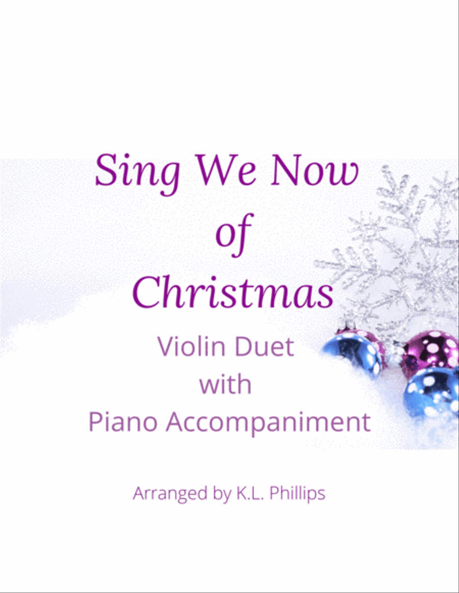 Sing We Now of Christmas - Violin Duet with Piano Accompaniment String Duet scores gallery preview page 1