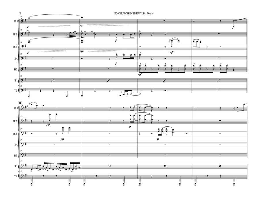 No Church In The Wild No Church In The Wild Brass Ensemble scores gallery preview page 2