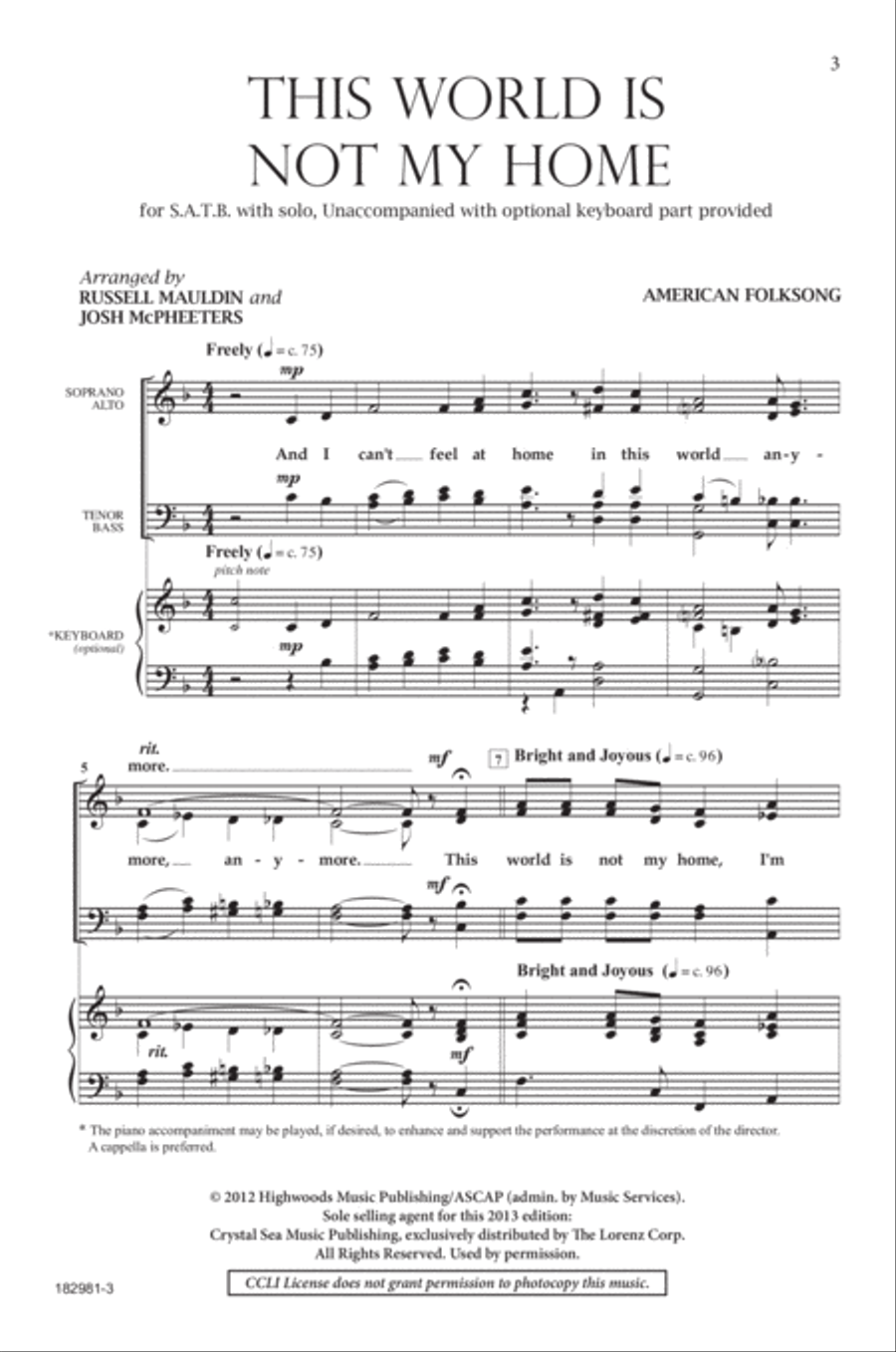 This World Is Not My Home 4-Part scores gallery preview page 2