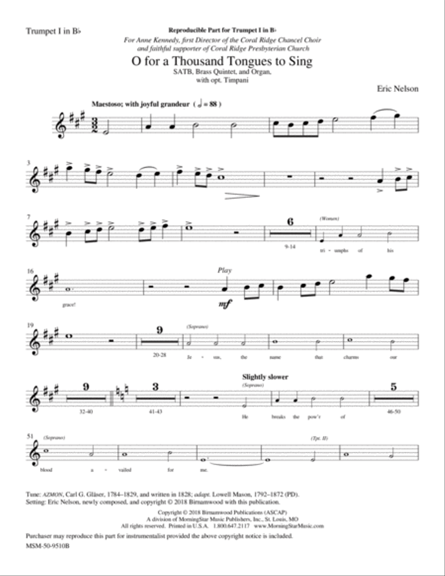 O for a Thousand Tongues to Sing Choir scores gallery preview page 3