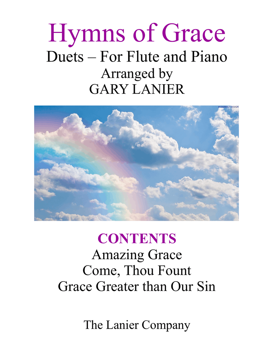 Gary Lanier: HYMNS of GRACE (Duets for Flute & Piano) Woodwind Duet scores gallery preview page 1