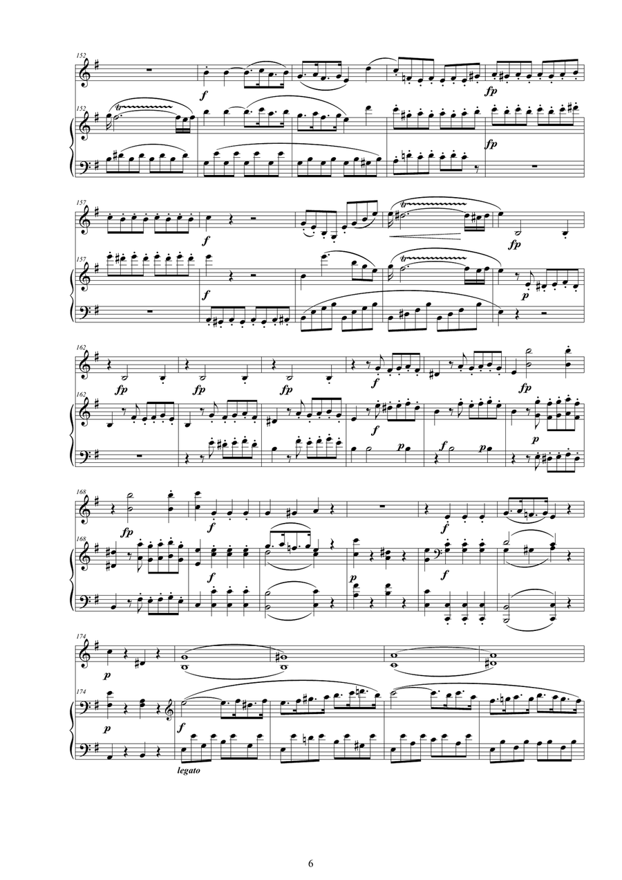 Mozart - Violin Sonata No.21 in E minor K 304 for Violin and Piano - Score and Part Violin Solo scores gallery preview page 6