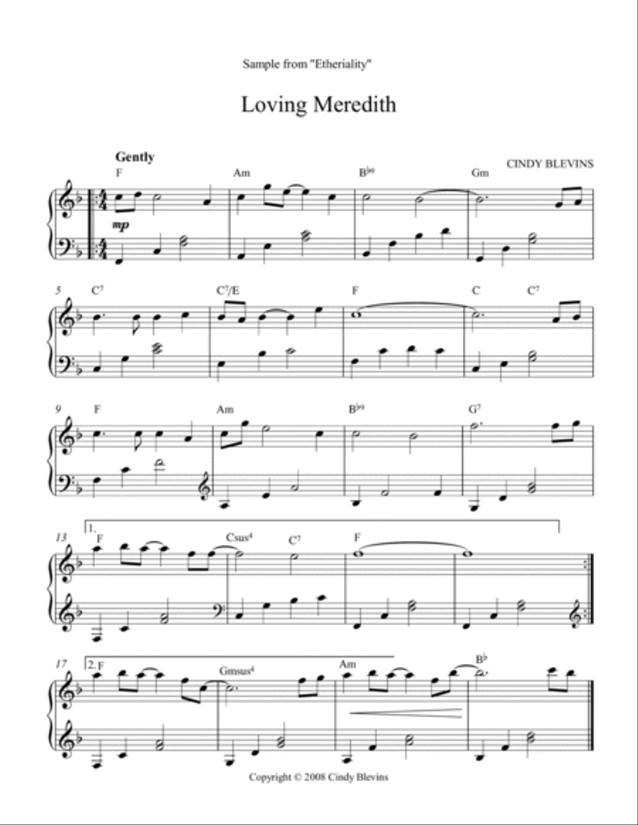 Etheriality, 12 original solos for Lever or Pedal Harp Pedal Harp scores gallery preview page 2