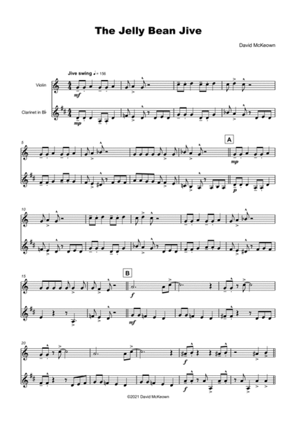 The Jellybean Jive for Violin and Clarinet Duet
